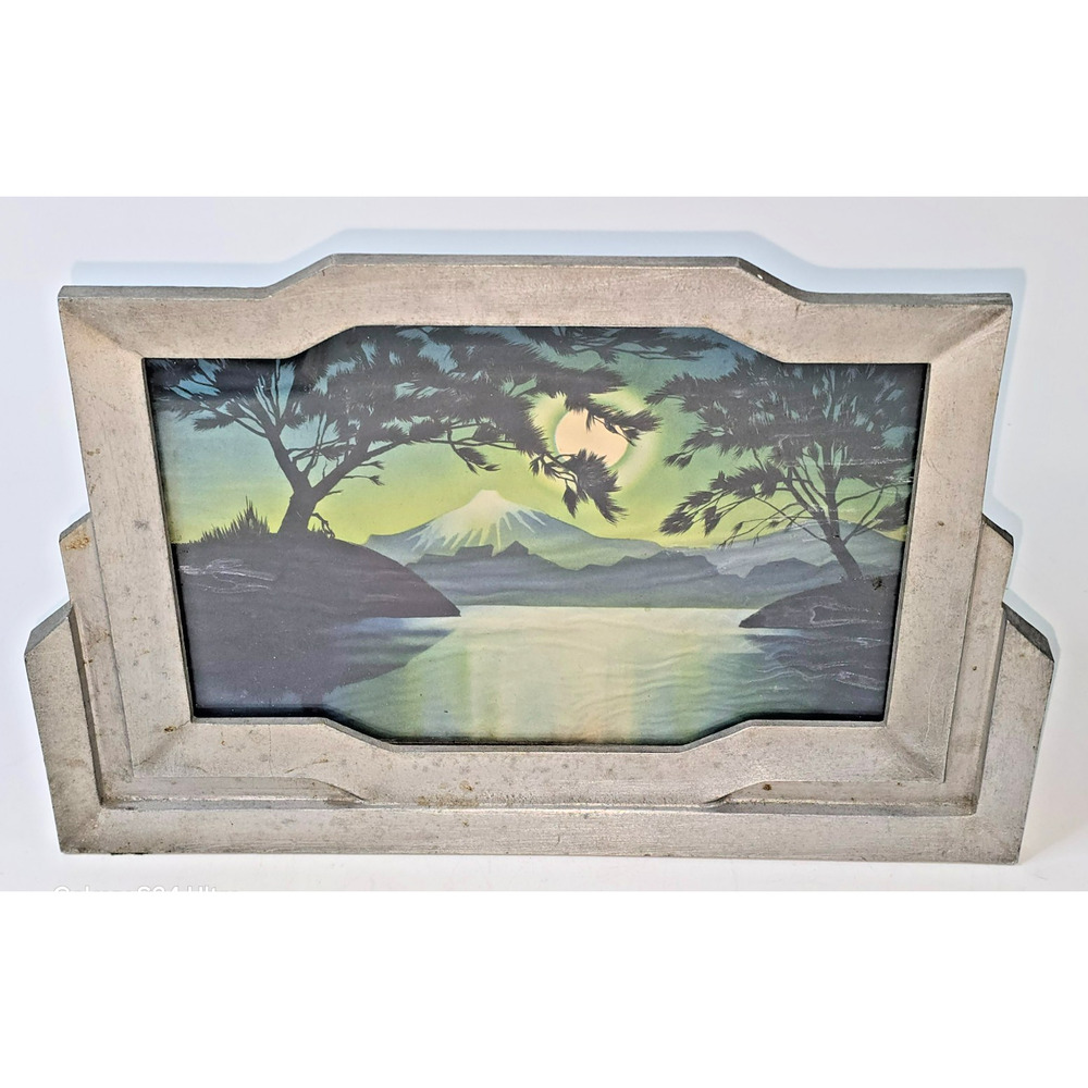 Vintage Cast Metal Twilight Mt Fuji TV Motion Lamp PLEASE READ